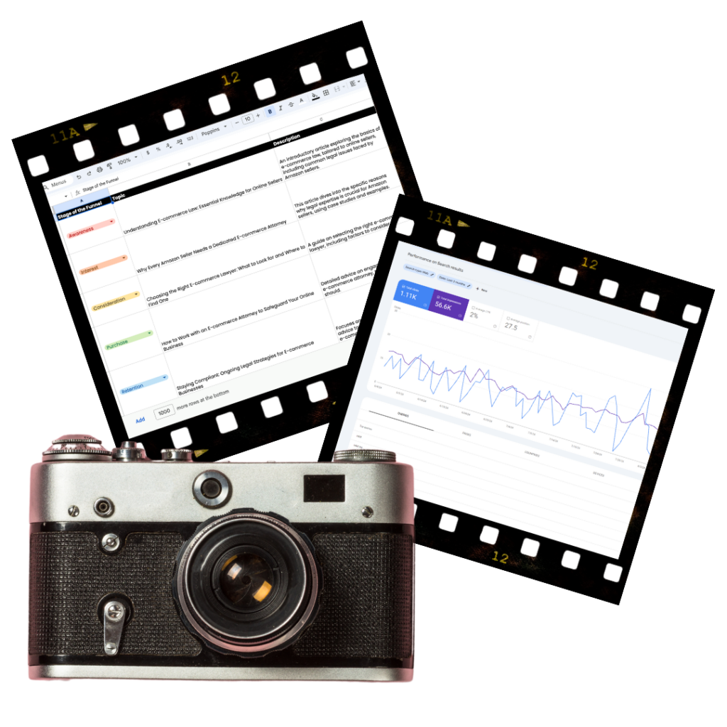 film camera with film strips showcasing successful seo trends